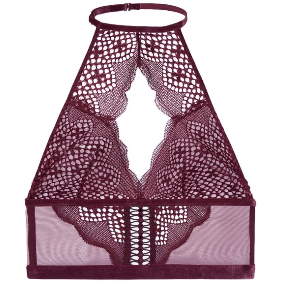 •Victoria’s Secret• Lace & Mesh High Neck Bra - Picture 3 of 3